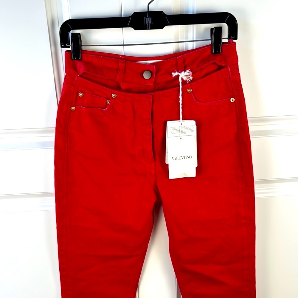 Valentino Red Straight Leg Jeans- read description